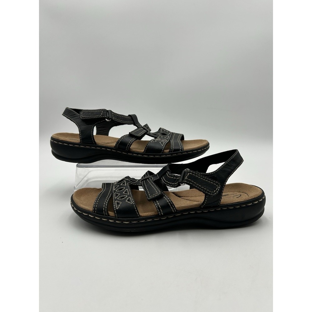 Clarks Laurieann Vine Cushion Black‎ Fabric Size 8.5M Strappy Sandal